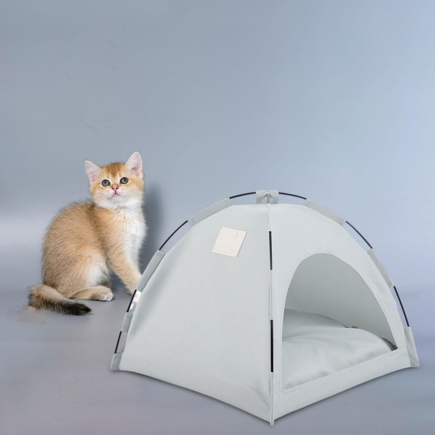 Tente Chat - CatTentBed™ - Gris Cyan - Empire Du Chat